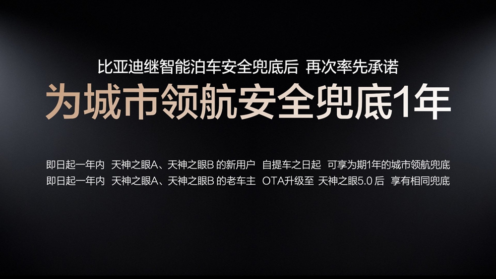 比亚迪城市领航安全兜底政策介绍